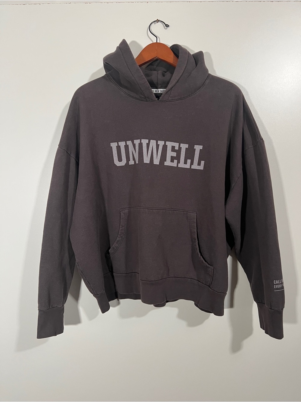 CHD Unwell Hoodie Original Design Love, Your Father Size Large Gray Baggy